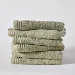 TODAY Lot de 6 draps de Bain 65/130 Coton Vert