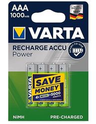 Varta 1 x 4 Professional Nimh 1000 Mah Aaa Hidreto de metal de níquel (Nimh) 1000 Mah 1,2 V bateria recarregável - bateria ilha recarregável (1000 Mah, níquel-metal hidreto (Nimh), Aaa, 1,2 V, Prata.