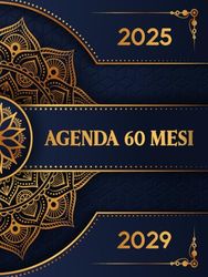 2025-2029 Agenda 60 Mesi: Pianificatore Mensile 2025 2029 | 5 Anni dal 01/01/2025 al 31/12/2029 | 2 Pagine = 1 Mese | Giorni Festivi | Formato A4 | 160 Pagine