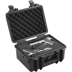 VEVOR Harde koffer pistoolkoffer zwart hard kunststof pistolen case, zwart, 330 x 230 x 197 mm, 2 pistolen