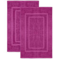 NatureMark Pack of 2 Terry Towelling Bath Mats, 50 x 80 cm, 100% Cotton, Pink