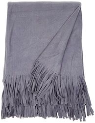 Comptoir du Linge Fringed Fleece Blanket 150 x 200 cm Polyester Anthracite