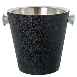 DRW Seau à Champagne en Acier Inoxydable avec Couvercle Noir 27 x 23 x 23 cm