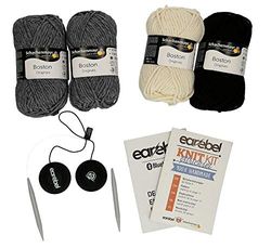 Earebel feat. Schachenmayr KnitKit 9824407-00002 antraciet - breiset voor 2 mutsen met uitneembare Bluetooth-hoofdtelefoons