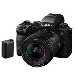 Panasonic LUMIX DC-S5 II spegelfri kamera med full ram, 20-60 mm F3.5-5.6-lins, 4K 60P och 6k 30P obegränsad videoinspelning, flip-skärm, Wi-Fi, Active IS, DMW-BLK22-batteri, svart, DC-S5M2KE-BAT