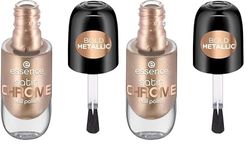 Essence Cosmetics Satin Chrome Nail Polish Vernis à Ongles, Couvrant, Résultat Rapide, Hautement Pigmenté, Métallique 8 ml (Lot de 2)