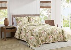 Tommy Bahama tópico Orchid Conjunto de capas para edredão, algodão, verde, casamento