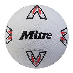 Mitre Balón de fútbol Unisex Super Dimple 24 para Adultos, Blanco/Negro/Babero Rojo, 3