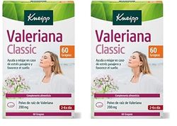Kneipp, Valeriana Classic, Tranquilizante Natural para Dormir, Pastillas de Valeriana Relajantes, Alivian el Estrés y Favorecen el Sueño, 60 Grageas (200 mg) (Paquete de 2)