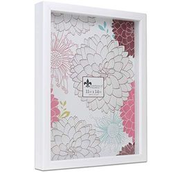 Lawrence Frames Shadow Box Frame, Polystyrene, White, 11x14