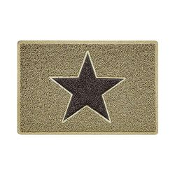 Nicoman STAR Door Mat｜Entrance Barrier Dirt-Trapper Floor Mat｜Patio Garden Conservatory Doormat｜Indoor Outdoor Matt｜Beige with Brown Star, 60x40cm