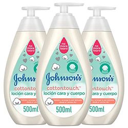 Johnson's CottonTouch Bain pour la peau délicate du nouveau-né 3 x 500 ml