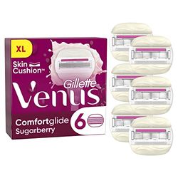 Gillette Venus Comfortglide Sugarberry Navulmesjes Voor Vrouwen, X6, 5 Mesjes Voor Een Gladde, Zachte Scheerbeurt Met Langdurig Resultaat