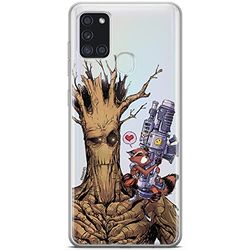 ERT GROUP mobiltelefonfodral för Samsung A21s originalt och officiellt licensierat Marvel mönster Guardians of the Galaxy 001 optimalt anpassad till formen på mobiltelefonen, gedeeltelijk transparant