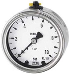 RIEGLER 131496-4091 manometer, CrNi-stål, G 1/2 bakre excentr, -1/0,0 bar, Ø 100, 1 st.