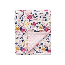 CREVENT Womens Flower Baby Blanket, Couverture de lit en Peluche Douce pour Nouveau - nés et Tout - Petits - Flower 75cmx100cm