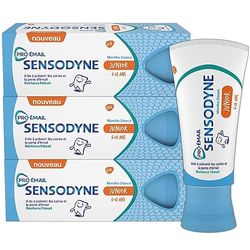 Sensodyne Pro-émail Junior, Dentifrice pour Enfants de 6 à 12 ans, Aide à Prévenir les Caries et Renforce l'Émail, Menthe Douce, Lot de 3 x 50ml