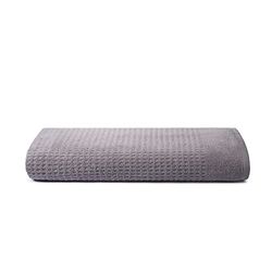 SWEET HOME - Drap de Bain Waffle 70 x 140 cm, en Pur Coton Zéro Twist - Frost Grey