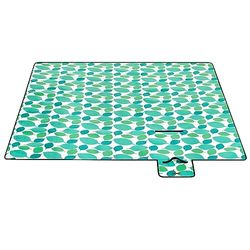 SONGMICS Coperta Picnic, 200 x 200 cm, Grande Telo da Campeggio, Parco, Giardino, Esterno, Spiaggia, Strato Impermeabile, Pieghevole, Foglie Verdi Acqua GCM78Y