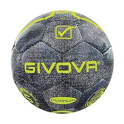 Givova PAL013, Pallone Unisex – Adulto, Jeans/Giallo Fluo, 4