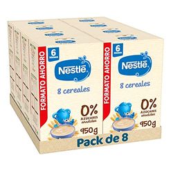 Nestle Papilla 8 Cereales, 8 Paquetes de 950g (Total 7.6Kg)