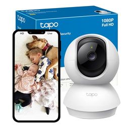 Tapo TC70 Pan/Tilt Indoor Camera House Security Camera, Dog Camera, No Monthly Fee, AI Detection, WiFi Camera, Baby Camera Monitor, 1080p Full HD, 360° View, Night Vision, Works with Alexa & Google