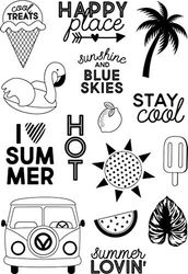 Simple Stories SI10747 Sunshine & Blue Skies – Stay Cool 4 x 6 stempli, przezroczyste stemple, S