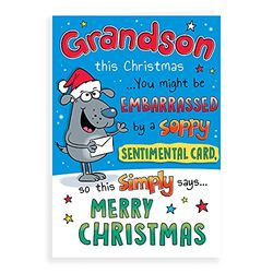 Piccadilly Greetings Regal Publishing Humor Kerstkaart Kleinzoon - 9 x 6 inch C85414