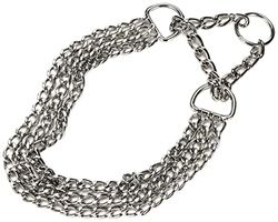 Trixie - Catena Semi-Choke a Tre File, cromata, con Sistema antistrappo