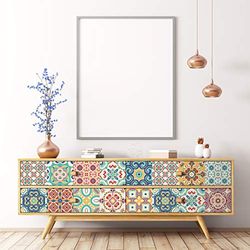 Autocolantes adesivos para móveis, autocolantes auto-adesivos de azulejos de cimento, decoração para mesas, armários e prateleiras, 40 x 60 cm