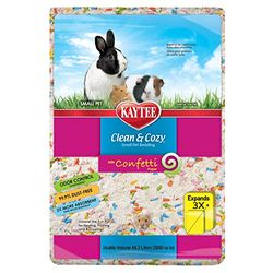 Kaytee, Clean & Cozy, lettiera per animaletti di piccola taglia, topini, gerbilli, roditori, criceti, controllo dell'odore, in carta super assorbente, al 99,9% senza polveri, Coriandoli, 49.2 litri