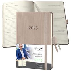 SIGEL C2561 Wochenkalender Conceptum 2025 , ca. A6, taupe