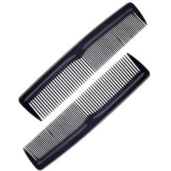 PARENCE.- Set di 2 pettini antistatici - pettini a denti fini e larghi, portatili, multiuso - 13x3cm, nero