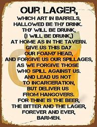 LBS4ALL Ideal for Pub shed Bar Office Man Cave Home Bedroom Dining Room Kitchen Gift - Beer Prayer Drinkers Quote - Decorative Sign