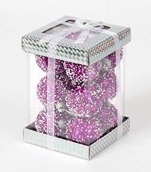 SHATCHI - 12 Bolas de Navidad Colgantes de Espuma Suave con Purpurina inastillable para decoración de Mesa de árbol de Navidad, Morado, 4 cm