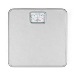 Báscula mecánica para baño Salter 433 SVDR, alfombrilla antideslizante, indicador giratorio fácil de leer, plataforma grande con amplio espacio para los pies, máx. 120 kg, sin pilas, plateada