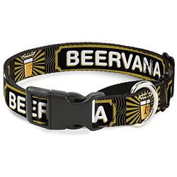 Buckle-Down-/Beervana-/Wellen, Martingale Hundehalsband, Wide-fits 9–15 " Neck-small