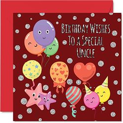 Stuff4 Divertidas tarjetas de cumpleaños para tío, globos de cumpleaños, tarjeta para tío de sobrina, sobrino, tarjetas de felicitación de 145 mm
