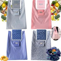 Pack of 4 Foldable Shopping Bags, Reusable Shopping Bags, Portable Shopping Bag, Environmentally Friendly Foldable Shopping Bag for Shopping and Picnics when Travelling