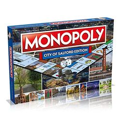 Winning Moves Salford Monopoly Board Game, Advance to Saint Philips Chapel, University of Salford and Salford Lads Club and trade your way to success, 2–6 players makes a great gift for ages 8 plus