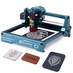 Sculpfun C1 Mini Machine de Gravure Laser – Graveur Laser 3w, Haute PréCision de 0,04 Mm, PrêT à L'Emploi, IdéAl Pour Les DéButants, Parfait Pour Le Travail Du Bois, De L'Acrylique Et