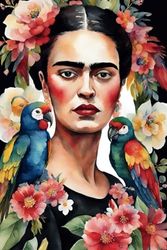 Premium Notizbuch der Marke Rose el Rose aus der Frida Kahlo Collektion A5 15,24 x 22,86 cm 120 gepunktete Seiten dotted