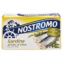 Nostromo - Sardine all'olio di oliva, 1 lattina da 120g. Ad alto contenuto di Omega 3, senza conservanti.