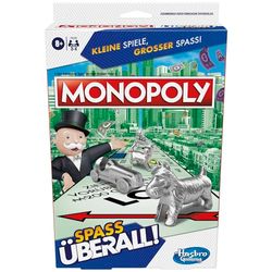 Monopoly Compact, draagbaar spel voor 2-4 spelers, reisspel voor kinderen, overal plezier