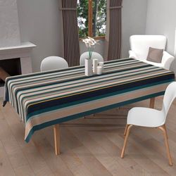 Soleil d'ocre, Nappe imprimée Anti-tâches Rectangle 140x240 cm BAYADERES Bleu