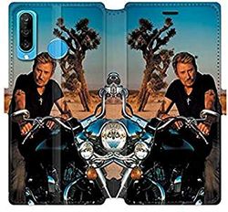 Cokitec RV beschermhoes voor Huawei P30 Lite Johnny Hallyday motorfiets