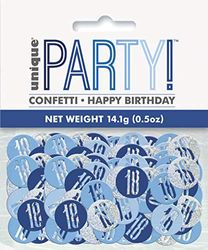 Unique Party 83837 Blauwe Prismatische 18e verjaardag Confetti, 5oz 1 Pack, Leeftijd 18