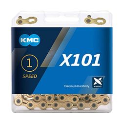 KMC Chain X101 Gold, 1/2''x1/8'', Brass plated Single speed 112, 1 pcs/box