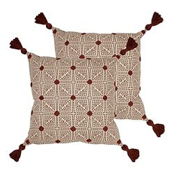 furn. Cuscini Chia Twin Pack Poliestere Riempito, Cotone, Argilla Rossa, 50 x 50cm, 2 unità