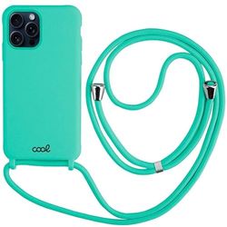 Coole beschermhoes voor iPhone 15 Pro, koord, effen mint